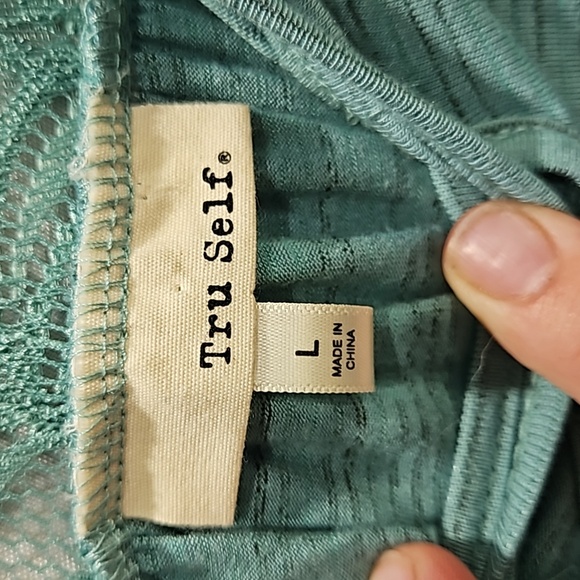 Tru Self, Aqua Top, Lace, Sz LG, Rayon, Stretch - Picture 12 of 15